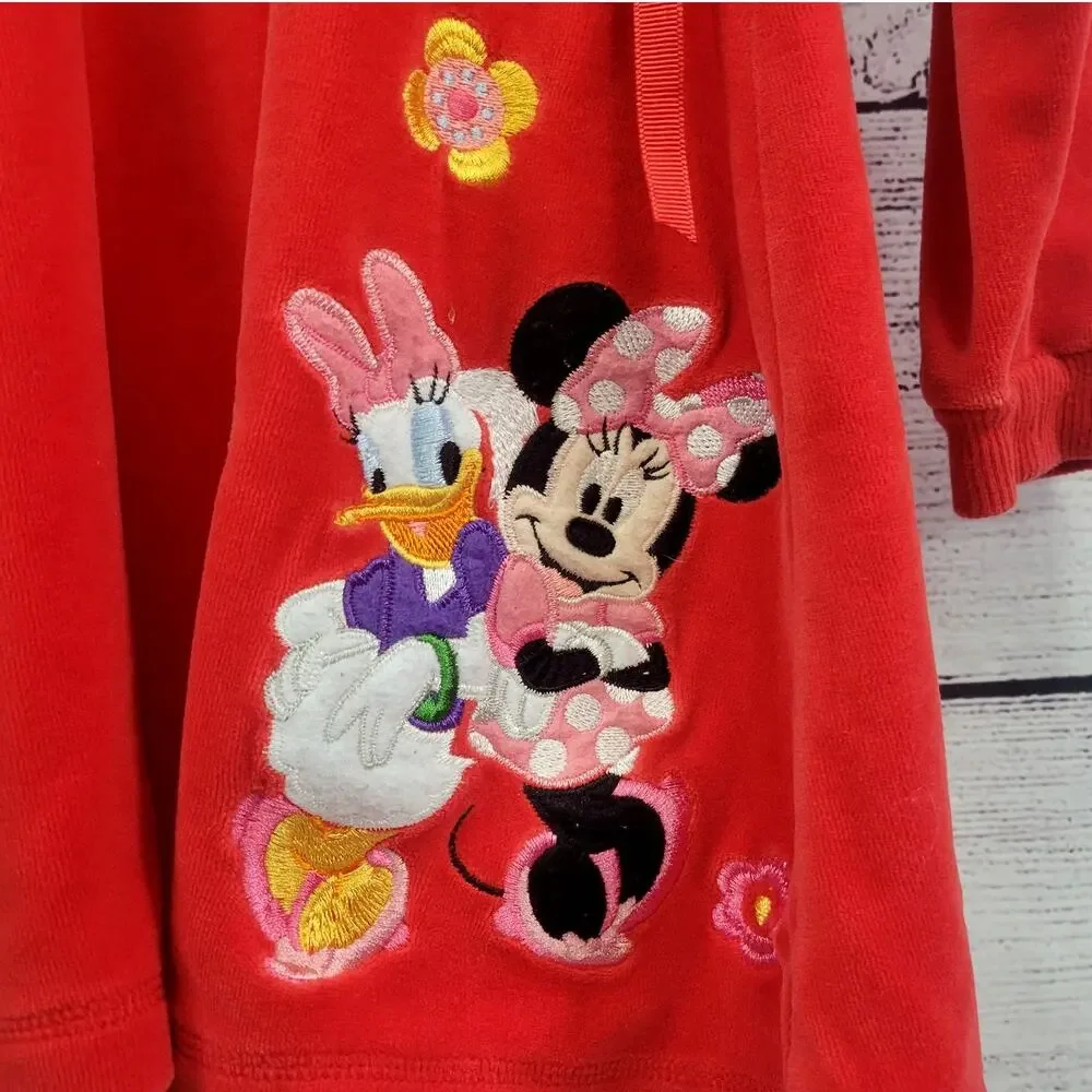 Disney Minnie Mouse and Daisy Red Hooded Dress Toddler Size‎ 3T